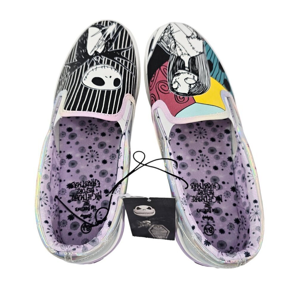 Disney The Nightmare Before Christmas Jack and Sally Slip-on Sneakers NWT - Picture 14 of 16